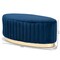 Baxton Studio Kirana Glam and Luxe Navy Blue Velvet Fabric and Gold PU Leather Ottoman 175-11241-Zoro - alternate 3